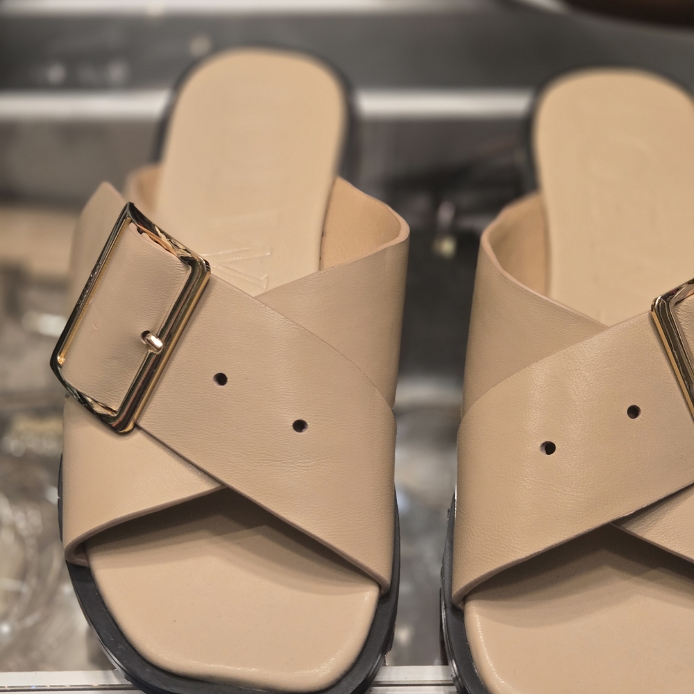AUTHENTIC LOEWE SLIDES Elegant Beige Slide Sandals